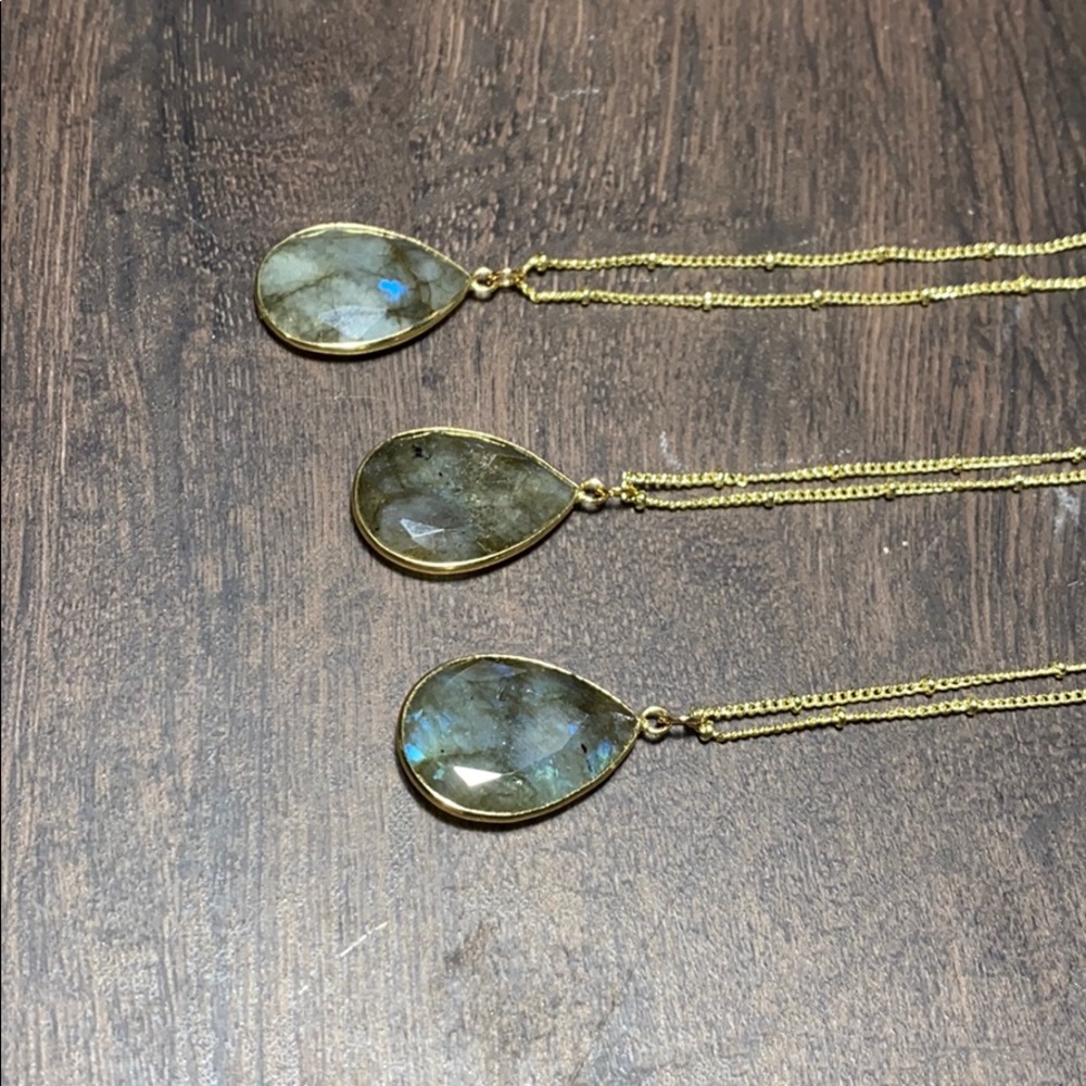 Ladradorite Nebula 14k Boho Necklace - Picture 4 of 8